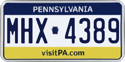 PA license plate MHX4389