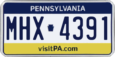 PA license plate MHX4391