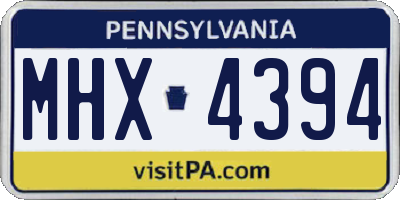 PA license plate MHX4394