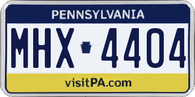 PA license plate MHX4404