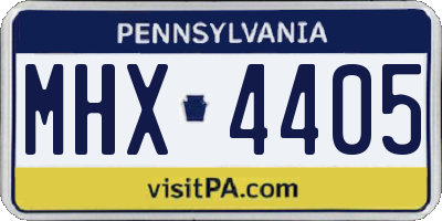 PA license plate MHX4405