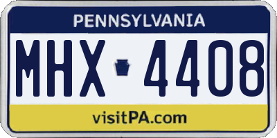 PA license plate MHX4408