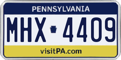 PA license plate MHX4409