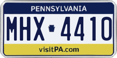 PA license plate MHX4410