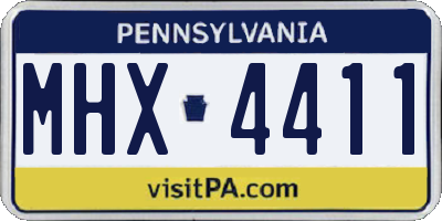 PA license plate MHX4411
