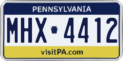PA license plate MHX4412