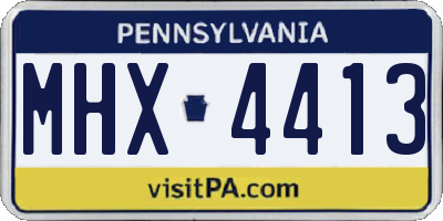 PA license plate MHX4413