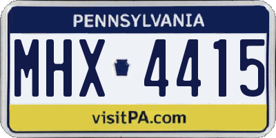 PA license plate MHX4415