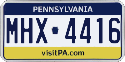 PA license plate MHX4416