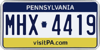 PA license plate MHX4419