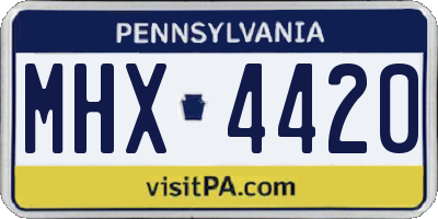 PA license plate MHX4420