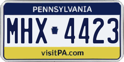 PA license plate MHX4423
