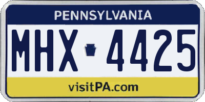 PA license plate MHX4425