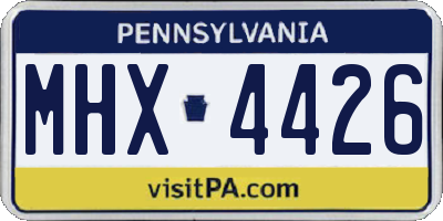 PA license plate MHX4426