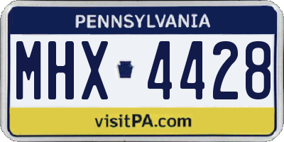 PA license plate MHX4428