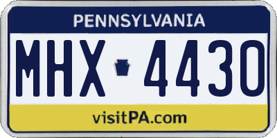 PA license plate MHX4430