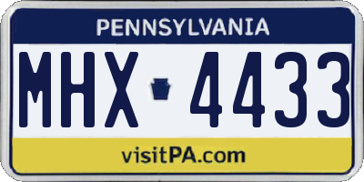PA license plate MHX4433