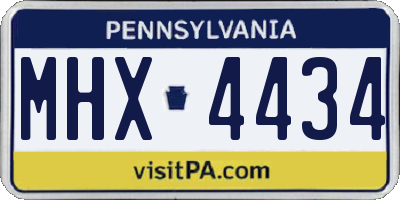 PA license plate MHX4434
