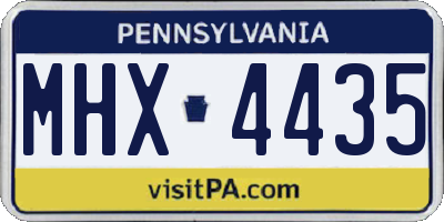 PA license plate MHX4435