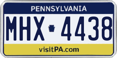 PA license plate MHX4438