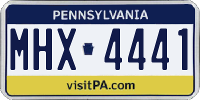 PA license plate MHX4441