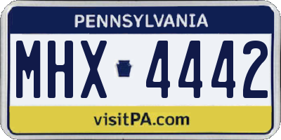 PA license plate MHX4442