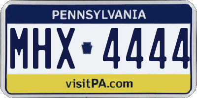 PA license plate MHX4444