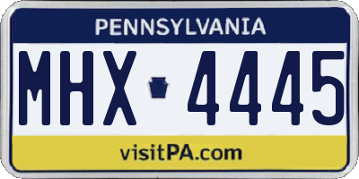 PA license plate MHX4445