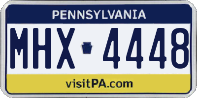 PA license plate MHX4448
