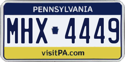 PA license plate MHX4449