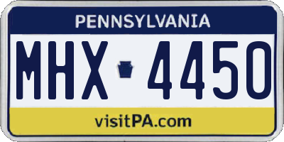 PA license plate MHX4450