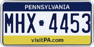 PA license plate MHX4453