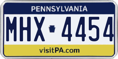 PA license plate MHX4454