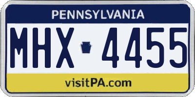 PA license plate MHX4455