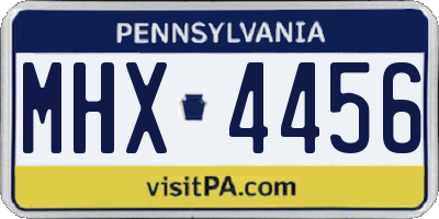 PA license plate MHX4456