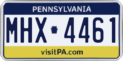 PA license plate MHX4461