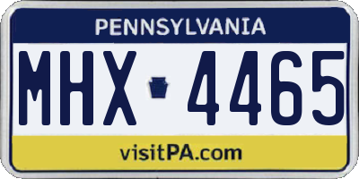 PA license plate MHX4465