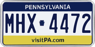 PA license plate MHX4472