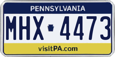 PA license plate MHX4473