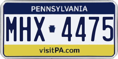 PA license plate MHX4475