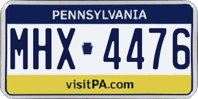 PA license plate MHX4476
