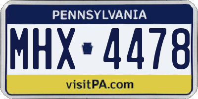 PA license plate MHX4478