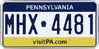 PA license plate MHX4481