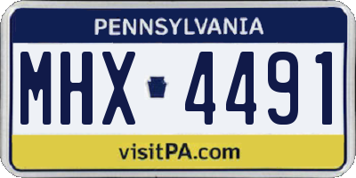 PA license plate MHX4491