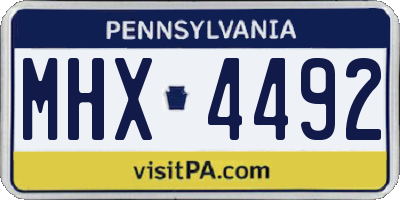 PA license plate MHX4492