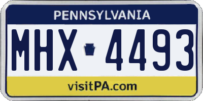 PA license plate MHX4493