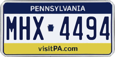PA license plate MHX4494