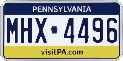 PA license plate MHX4496