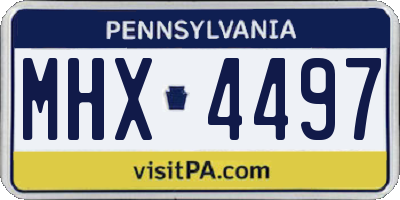 PA license plate MHX4497