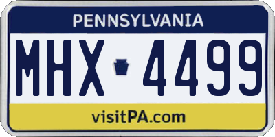 PA license plate MHX4499
